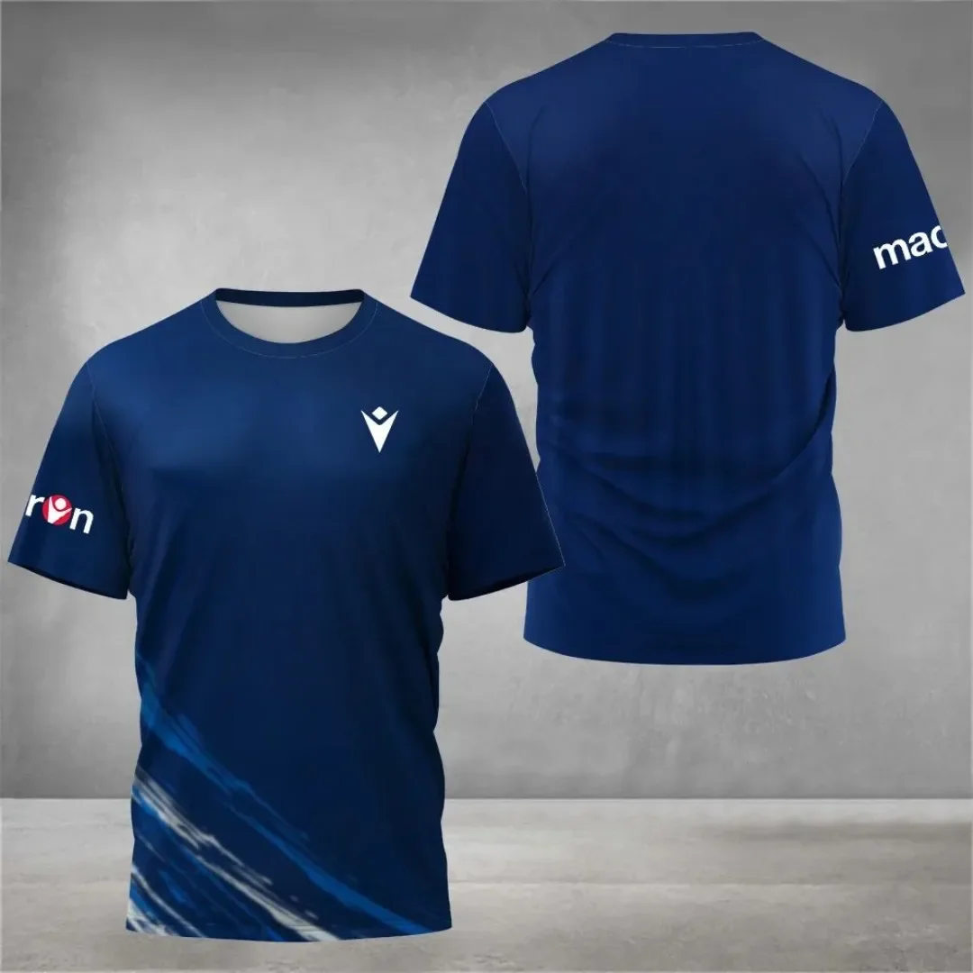 2025 summer new sports T-shirt comfortable breathable fast drying tennis round neck short sleeve summer new men's T-shirt casual