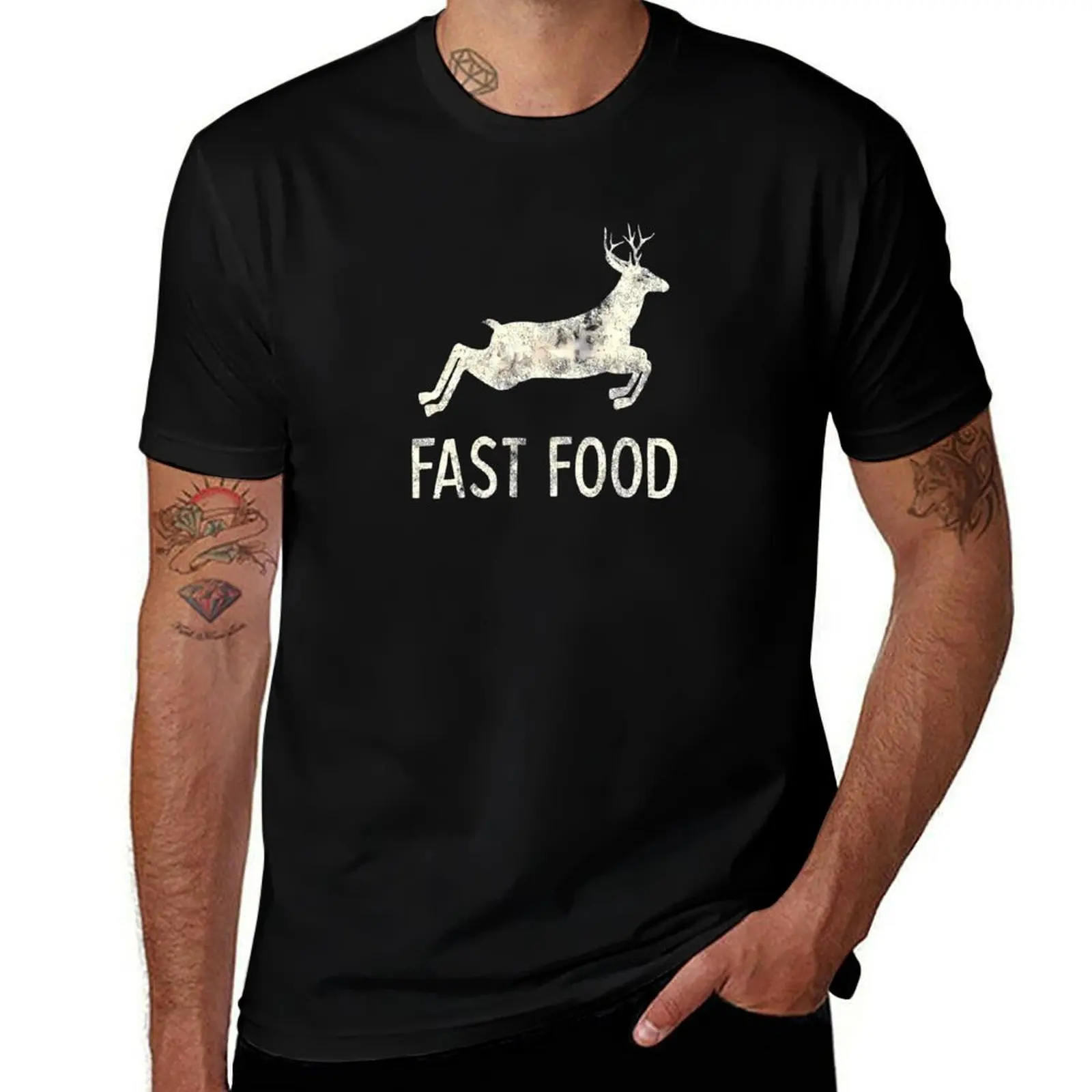Fast Deer is Fast Food T-Shirt Work Style Casual T-Shirt