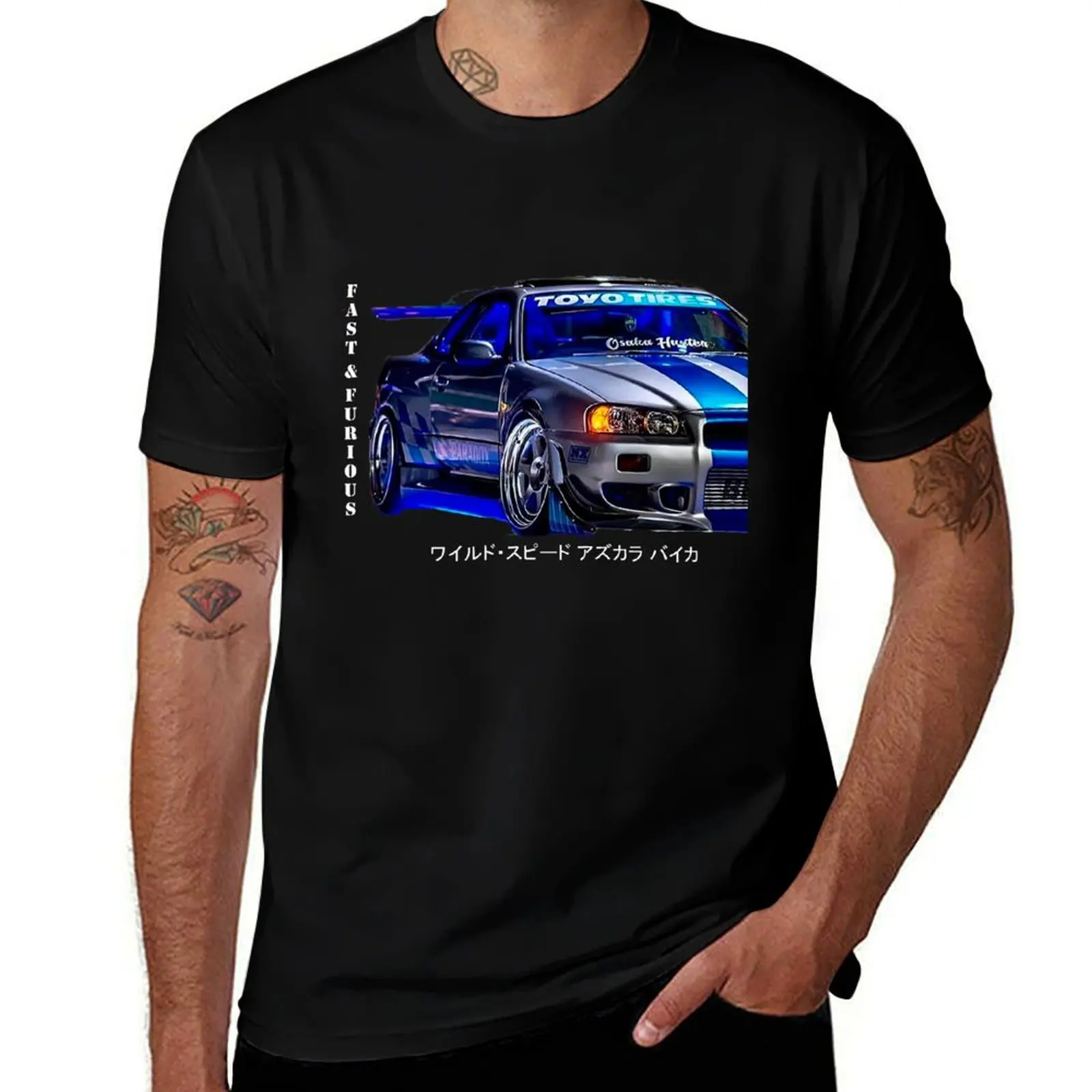 R34 fast and furious T-Shirt Large Size Short Sleeve T-Shirt
