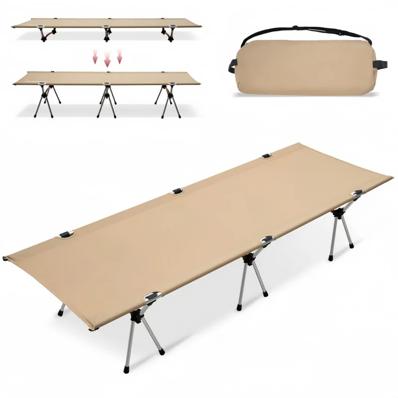 Outdoor Portable Foldable Camp Cot Camping Equipment Sleeping Bed for Picnic Camping Hiking Indoor Office Backpacking