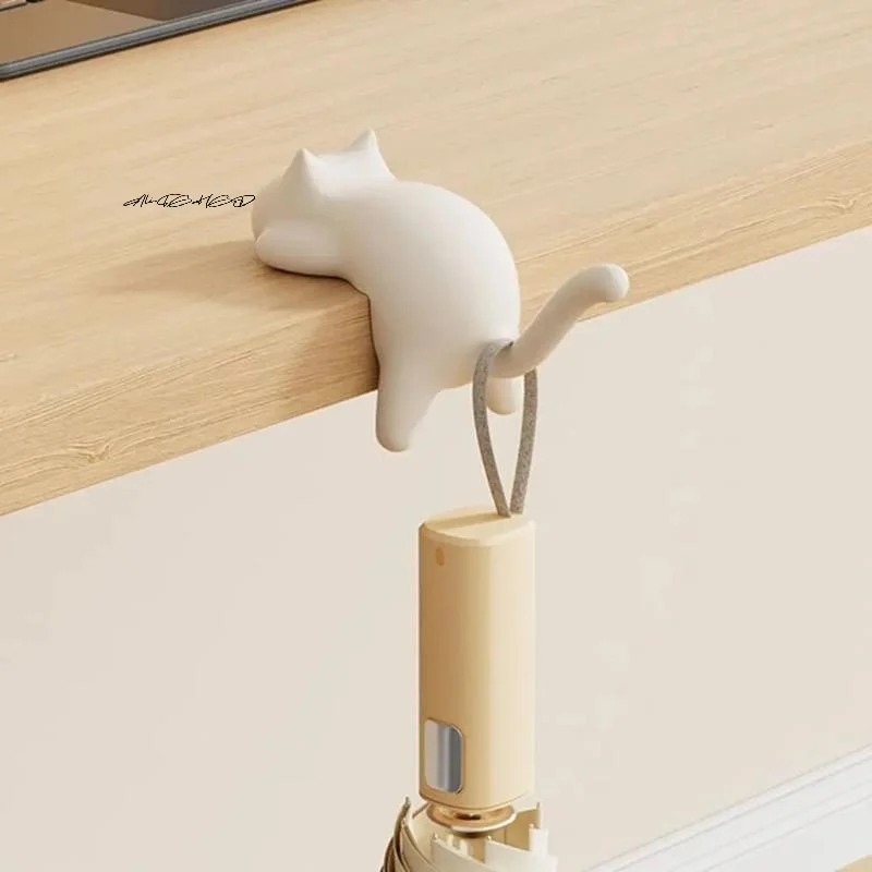 Cute Cat Shape Bag Hook Portable Table Hook Handbag Backpack Organizer Holder Home Office Desk Side Travel Bag Hanger Decor