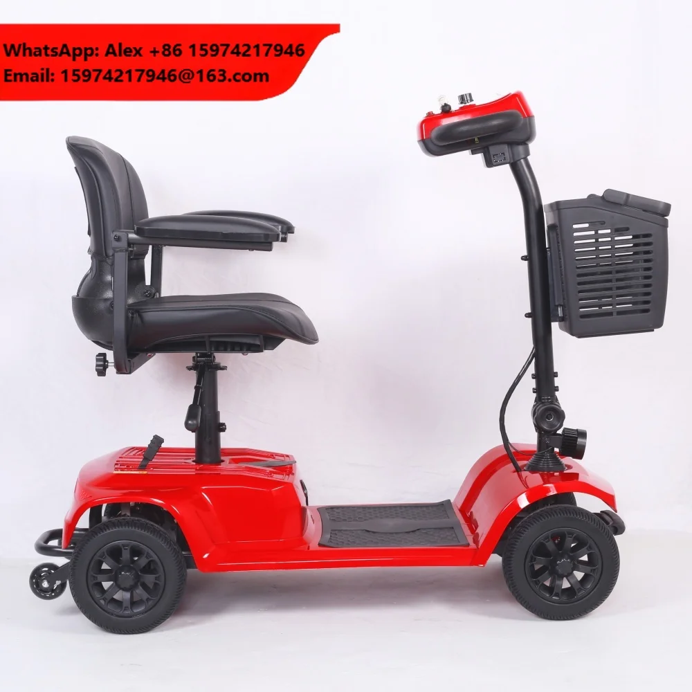 EHoodax Foldable 4-Wheel Electric Mobility Scooter 24V 180W Motor Lead Acid Battery 18km Range Magnetic Brake Steel Frame 120KG