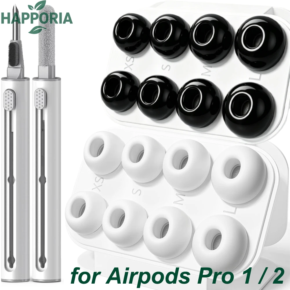 HAPPORIA Liquid Silicone Earbud Tips for AirPods Pro 1st 2nd Generation Soft Anti Slip Ear Pads Replacement Ear Caps Accessory