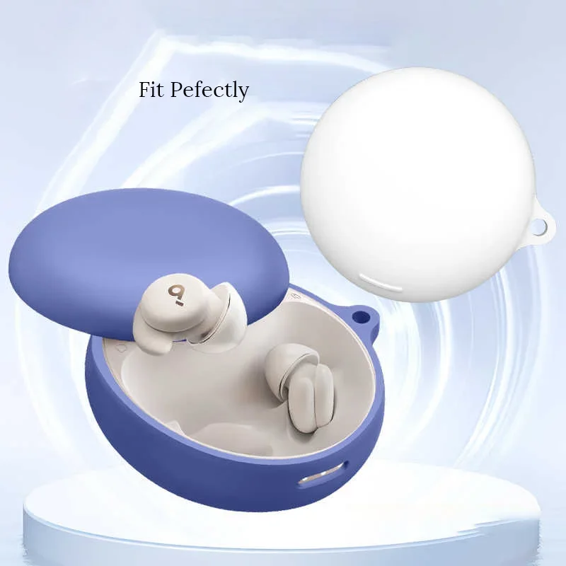 For Anker SoundCore Sleep A30 Wireless Earphones Silicone Case with Carabiner Shockproof Protective Cover Earbuds Accessories