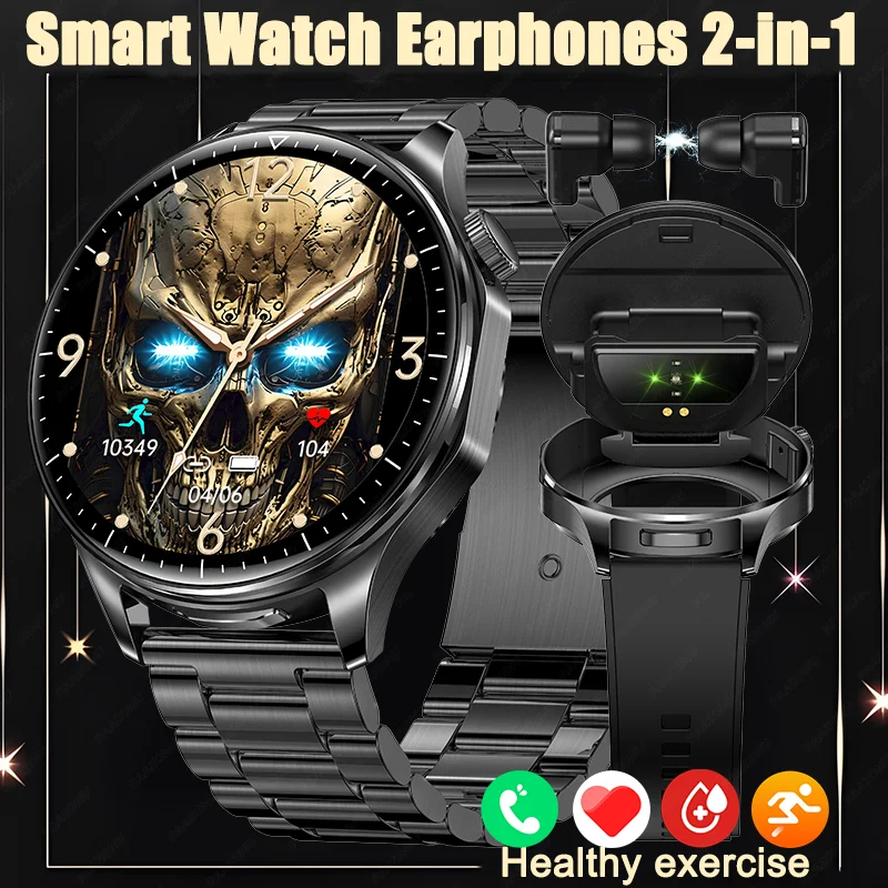 New 2 in 1 Smart Watch With Earbuds Smartwatch TWS Bluetooth Earphone HeartRate Blood Pressure Monitor Sport Watch Fitness Watch