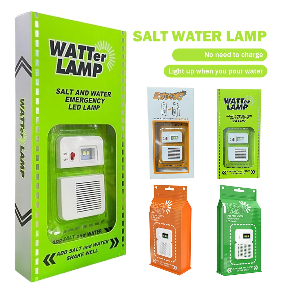 LED Salt Water Lights Waterproof Portable Camping Emergency Lamp Reusable Travel Supplies for Night Fishing Equipment