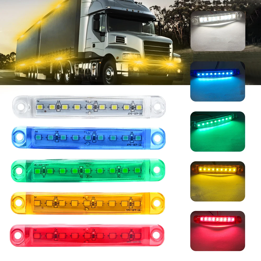 9 LED Truck Side Signal Lights 24V Car Trailer Taillight Reversing Running Brake Turn Lamp Waterproof Light Vehicles Accessories