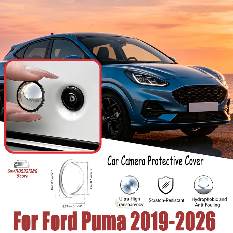 360 Reverse Cam Cover For Ford Puma 2019-2026 2Pcs Anti-Scratch HD PC Lens Protector, Waterproof Easy Install Car Accessories