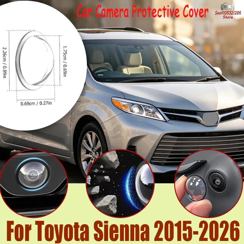 360 Reverse Cam Cover For Toyota Sienna 2015-2026 2Pcs Anti-Scratch HD PC Lens Protector,Waterproof Easy Install Car Accessories