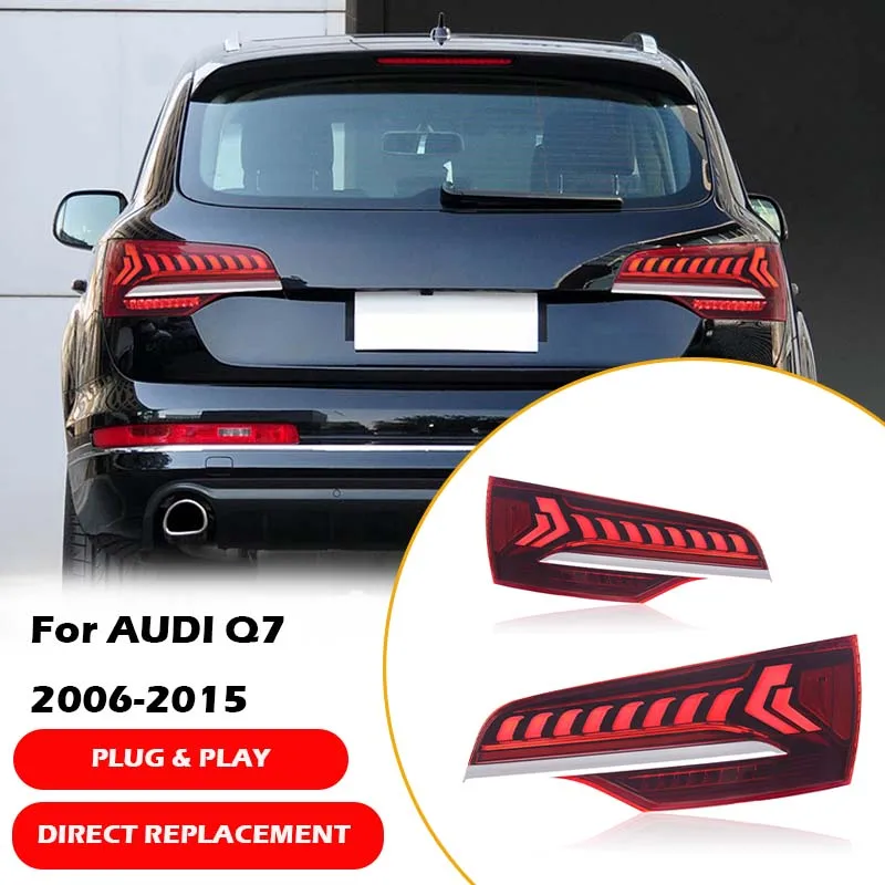 Car Taillight Assembly For Audi Q7 Taillights 2006-2015 LED Rear Tail Lamp Dynamic Turn Signal Plug and Play Auto Accessories