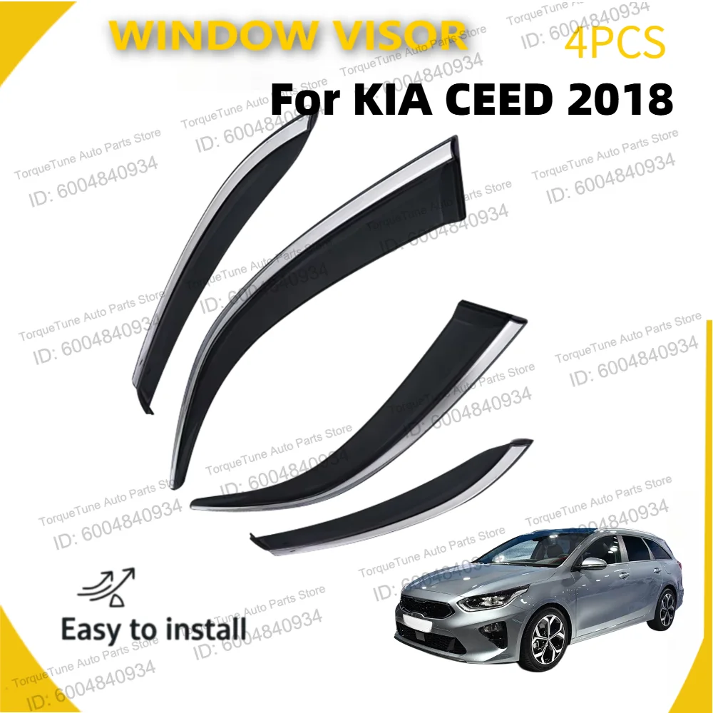 Durable PC Car Window Vent Visor Wind Deflector For KIA CEED 2018 Waterproof Rain Guards Sun Shade Auto Accessories
