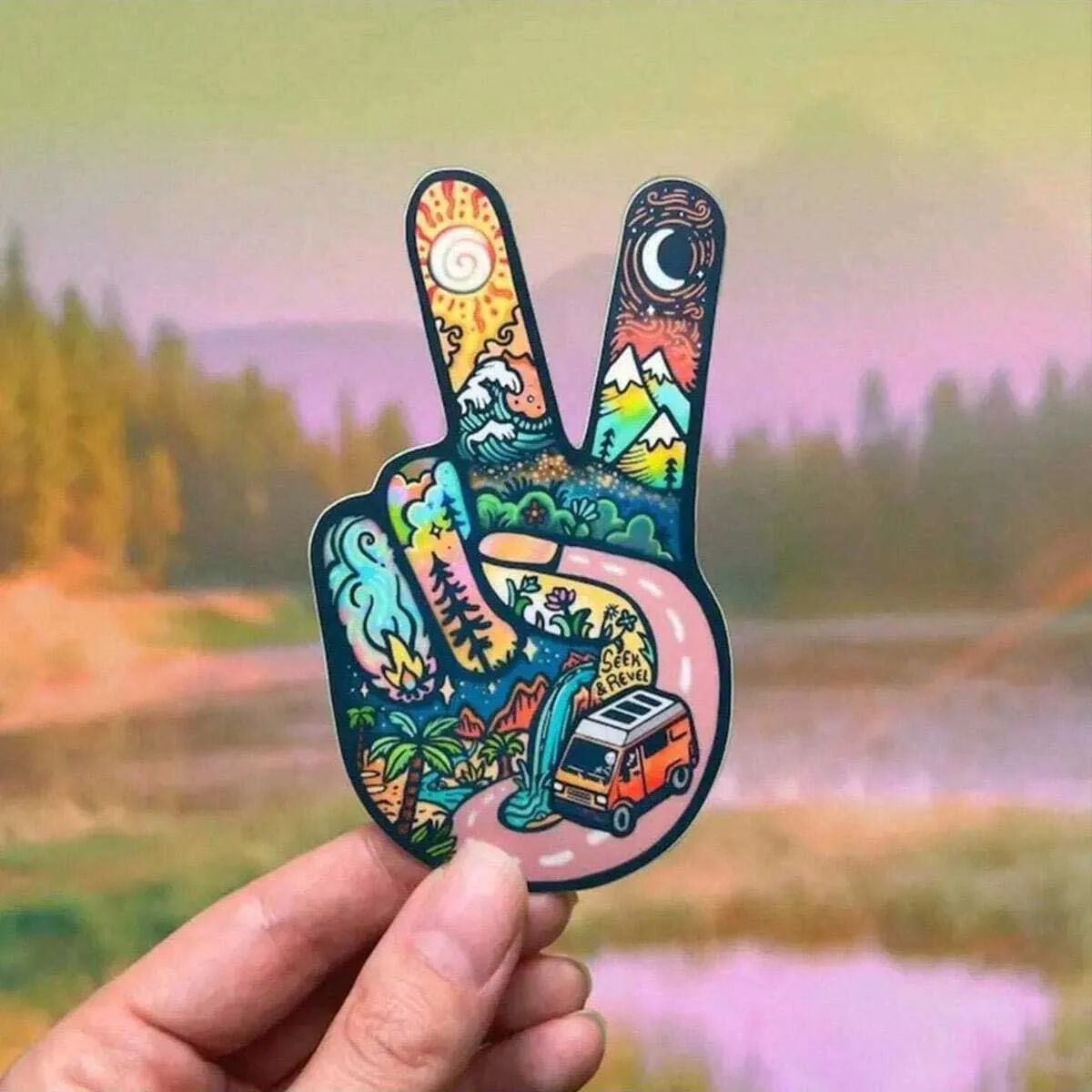 Waterproof Peace Sign Car Stickers PVC Surface Mount Vinyl Decals for Cars Trucks PC Tools Boxes Emoji Auto Accessories