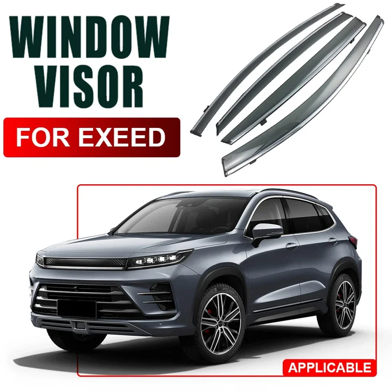 4pcs PC For Chery EXEED TXL VX LX RX 2019-2025 Car Window Visor Waterproof Protect Sunny Rainy Shelter Auto External Accessories