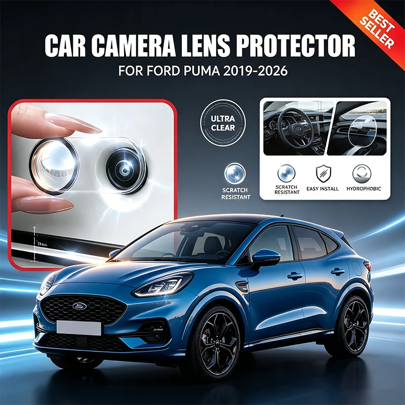 For Ford Puma 2019-2026 360 Reverse Cam Cover 2Pcs Anti-Scratch HD PC Lens Protector Waterproof Easy Install Car Accessories