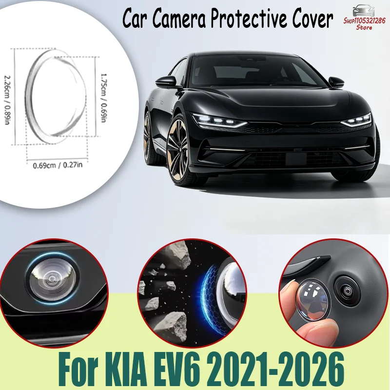 360 Reverse Cam Cover For KIA EV6 2021-2026 2Pcs Anti-Scratch HD PC Lens Protector, Waterproof Easy Install Car Accessories