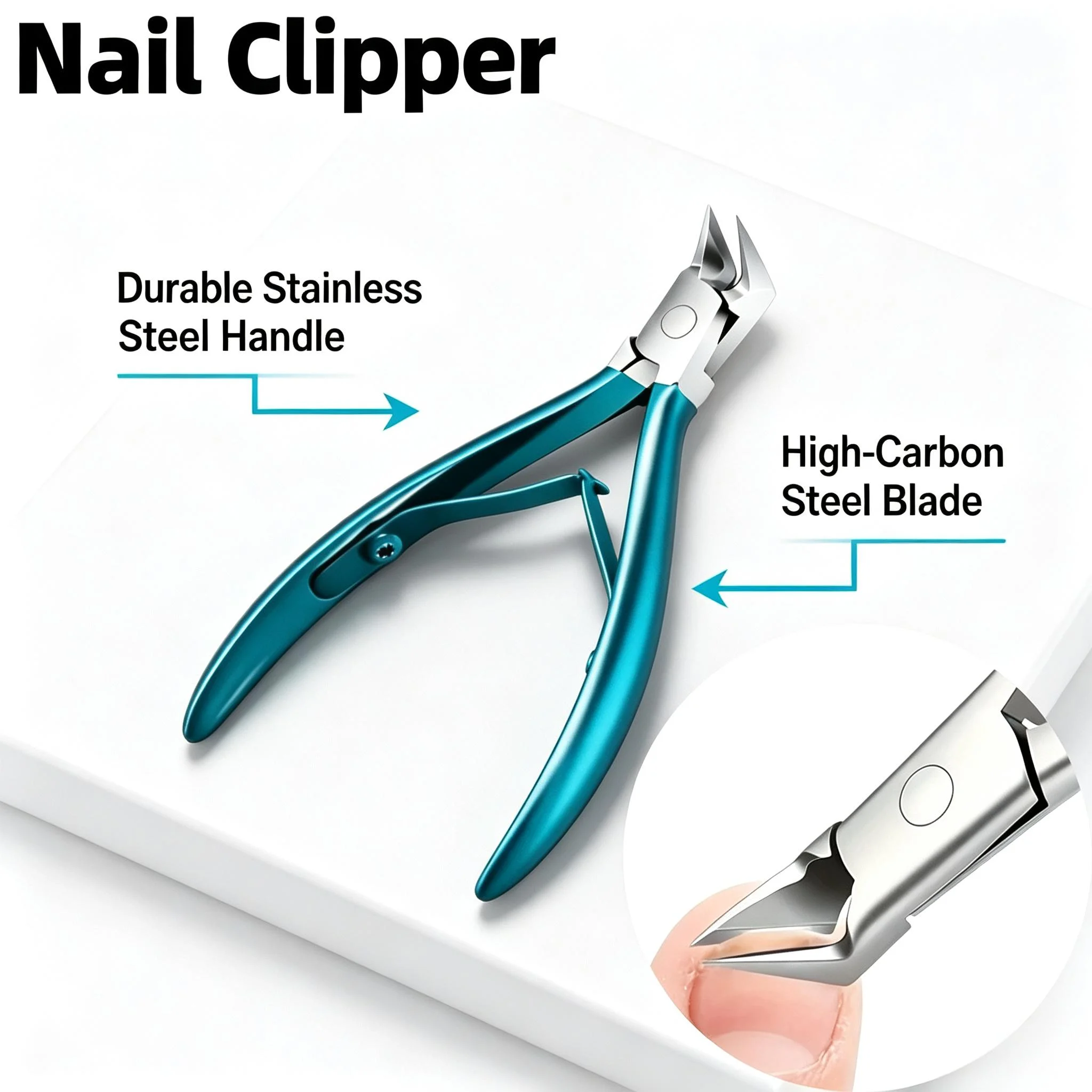 1pcs Stainless Steel Professional Nail Clippers - Precision Nail Beauty Tool, Thick Ergonomic Toenail Clipper for Men And Women