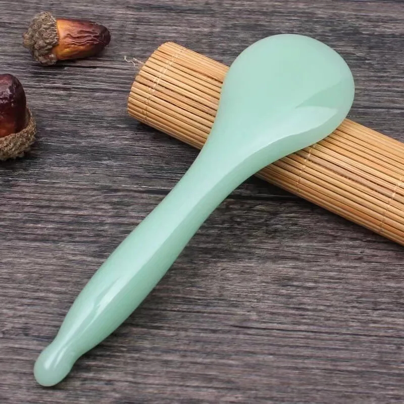 2026 Autumn Natural Jade Massage Stick Facial Eye Acupoint Scraping Tool Ergonomic Design for Adults Home Beauty Salon Green