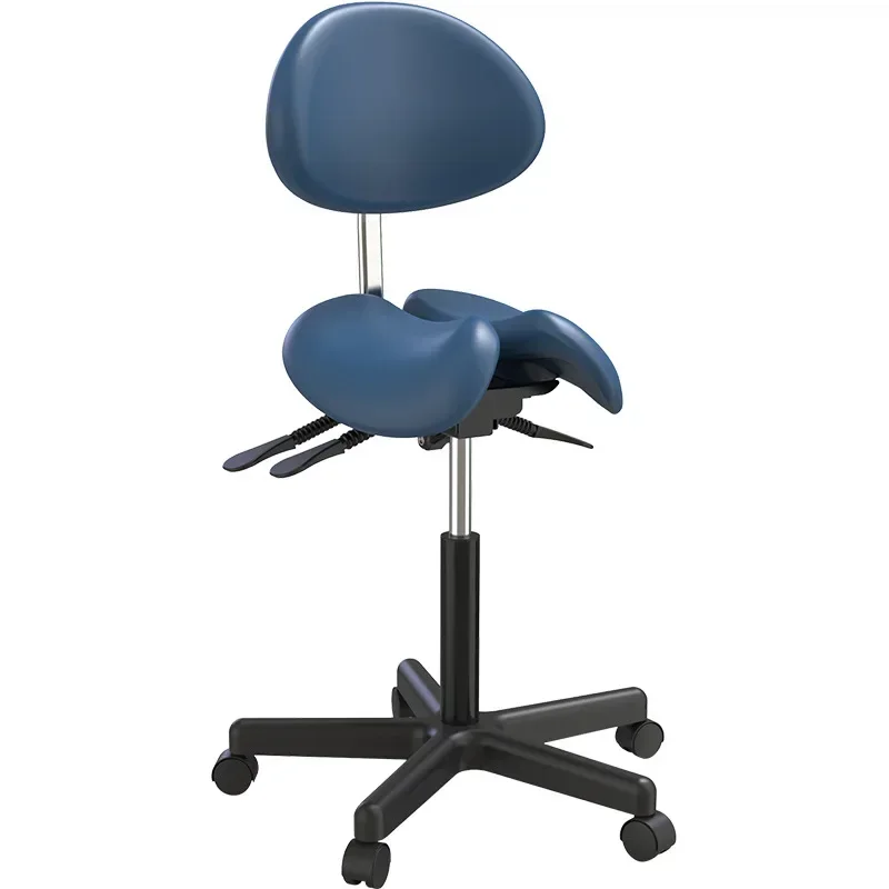 Dentist Saddle Chair Ergonomic Adjustment Sitting Position Beauty Salon Stool Two-petal Lifting Rotation