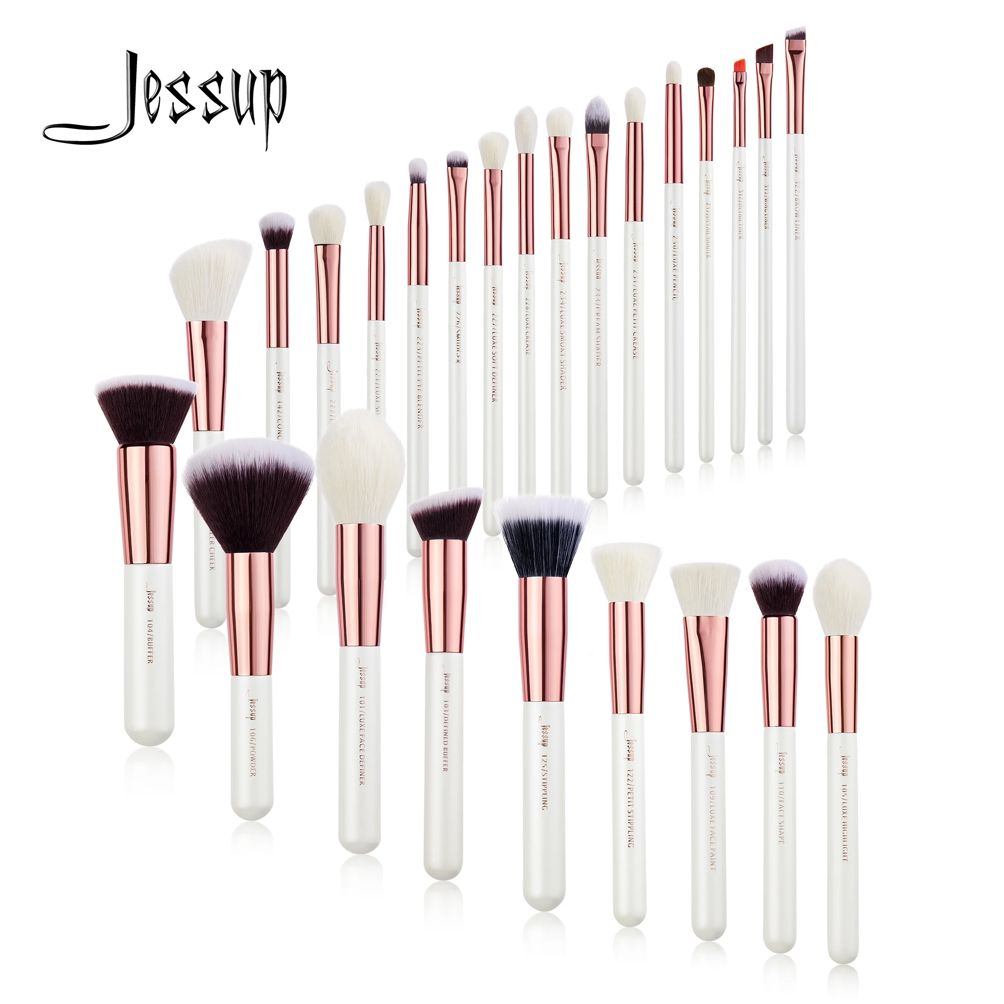 Jessup 25pcs Professional Makeup Brushes set Make up Brush Tools kit Foundation set Powder Blushes Beauty Pearl White T215