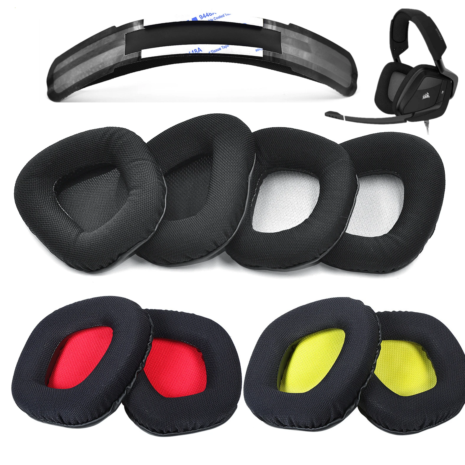 Earmuffs/Headbeam For Corsair VOID PRO RGB USB Gaming Headphone Soft Foam Earpads Case Cover Sponge Ear Pads Cushions Earphone