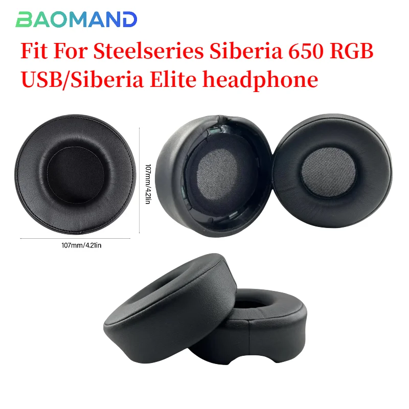 Replacement Ear Pads Cushions for Steelseries Siberia 650 RGB USB/Siberia Elite Headphone Softer Protein Leather Earpads