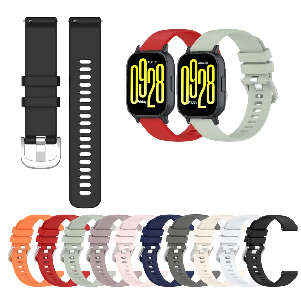 Silicone Strap For Redmi Watch 5 Active Watch5 Lite Simple Solid Candy Colors Smart Watch Fashionable Wrist Band