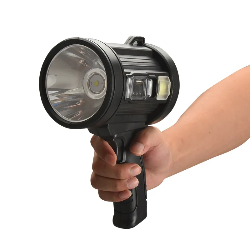 High Power ABS LED Camping Spotlight with Tripod IP55 Rated Rechargeable 120 Beam Angle Outdoor Searchlight