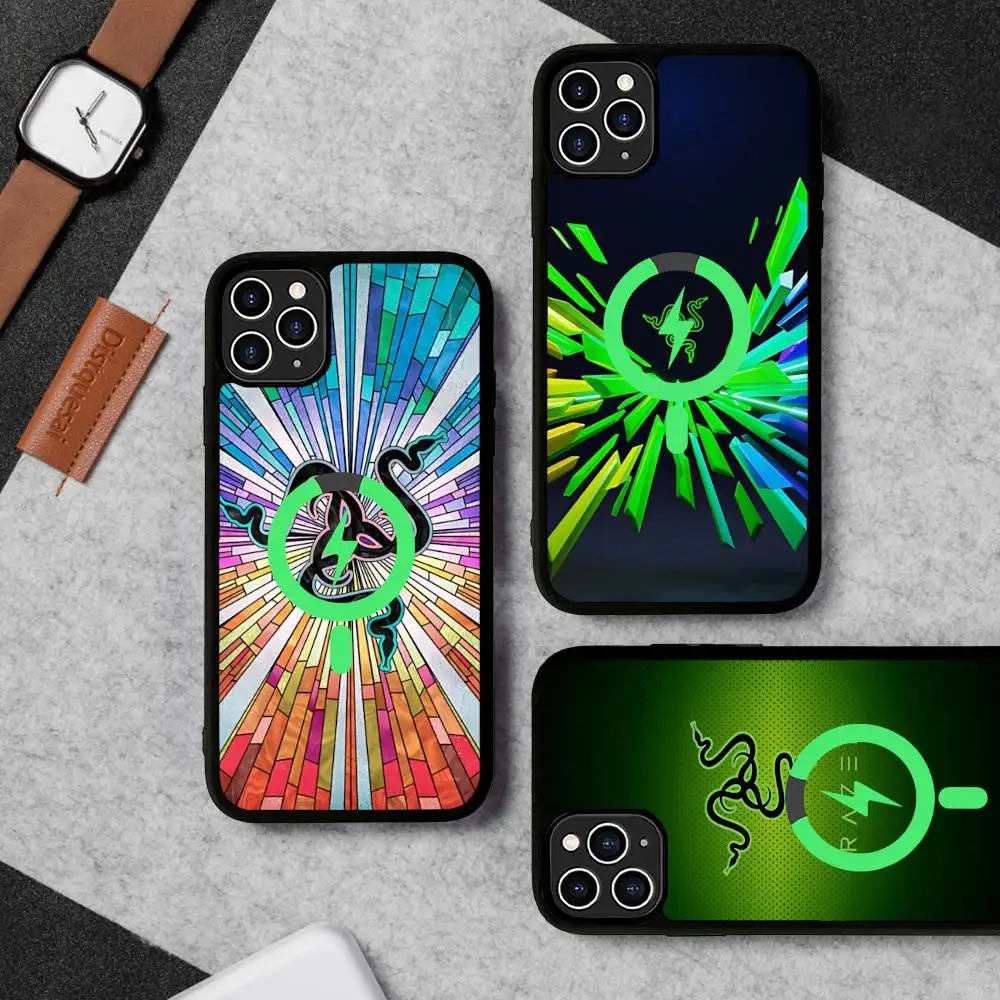 Peripherals Logo R-RazerS Brand Magnetic Wireless Phone Case For IPhone 17 16 15 14 13 12 11 Pro Max Plus Mag Phone Cover