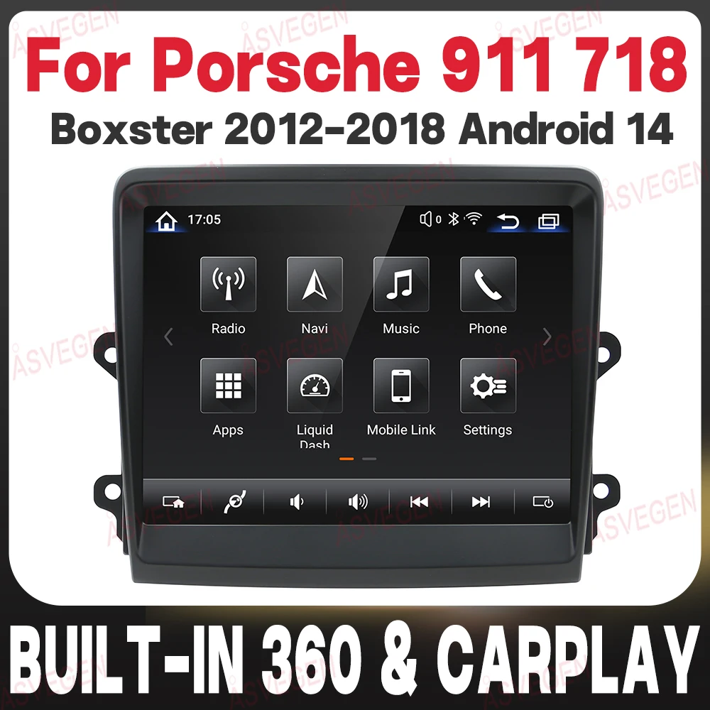For Porsche 911 718 Boxster 2012-2018 Android 14 Radio 8.4