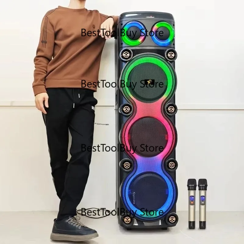 3 * 12-Inch speaker Large  premium speaker with dual wireless microphone IFeiGift-1285 for outdoor use