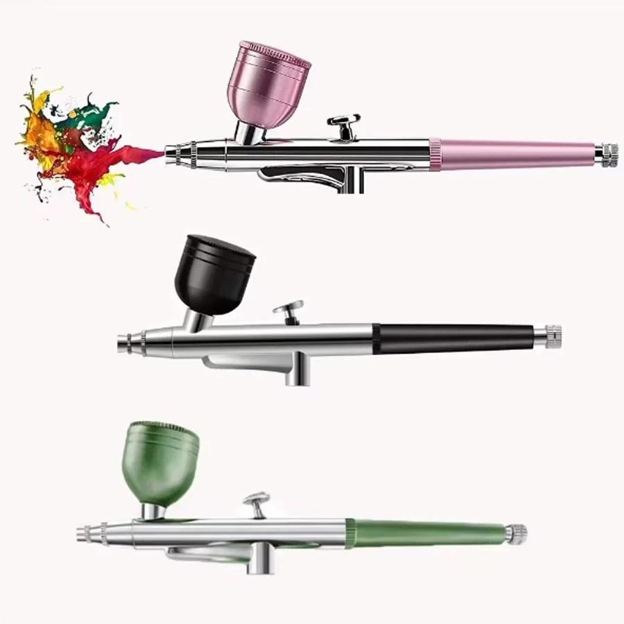 Portable Single Action Airbrush With 03mm Nozzle Continuous Spray Gun For Model Car Nail Cake Makeup Tattoo Beauty Inkjet Tool