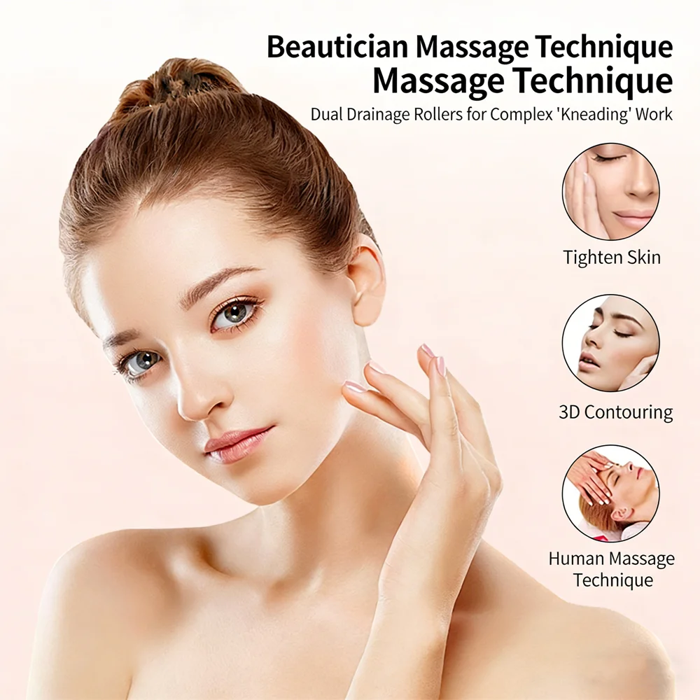 Handheld 4D Microcurrent Roller Massager Portable V Line Lifting Beauty Tool