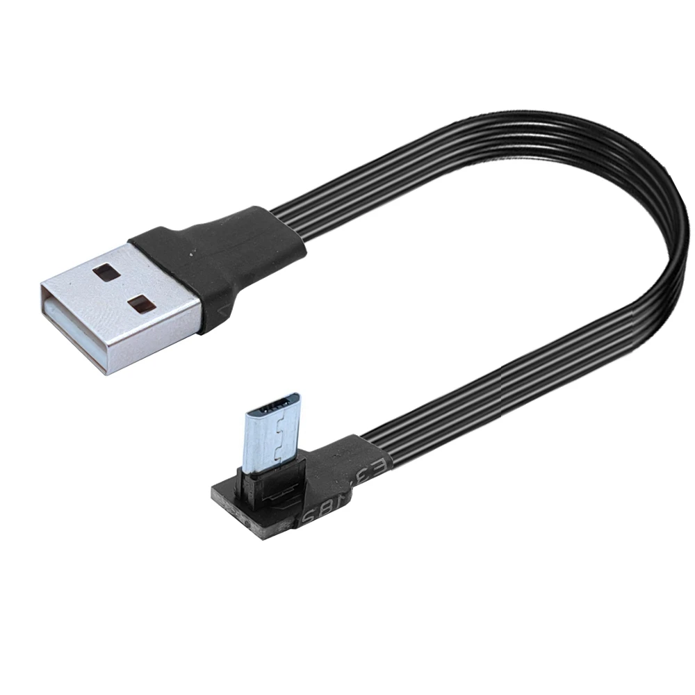 Up & Down & Left & Right Angled 90 Degree USB Micro USB Male to USB Male Data Charge connector Cable 5cm 20cm