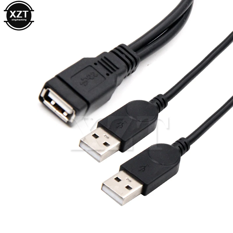 USB 2.0 Double Splitter Extension Cable USB 2.0 A to 2 Dual USB Adapter Female to Male Data Cable HUB Charge Power Cord