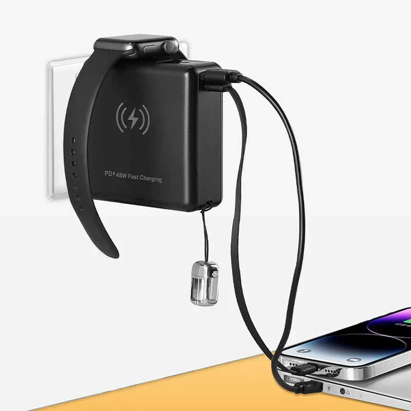 45W USB C PD Charger for Laptop Power Bank with AC Plug 15000mAh Magnetic Wireless Fast Charger for iPhone 17 iWatch Powerbank