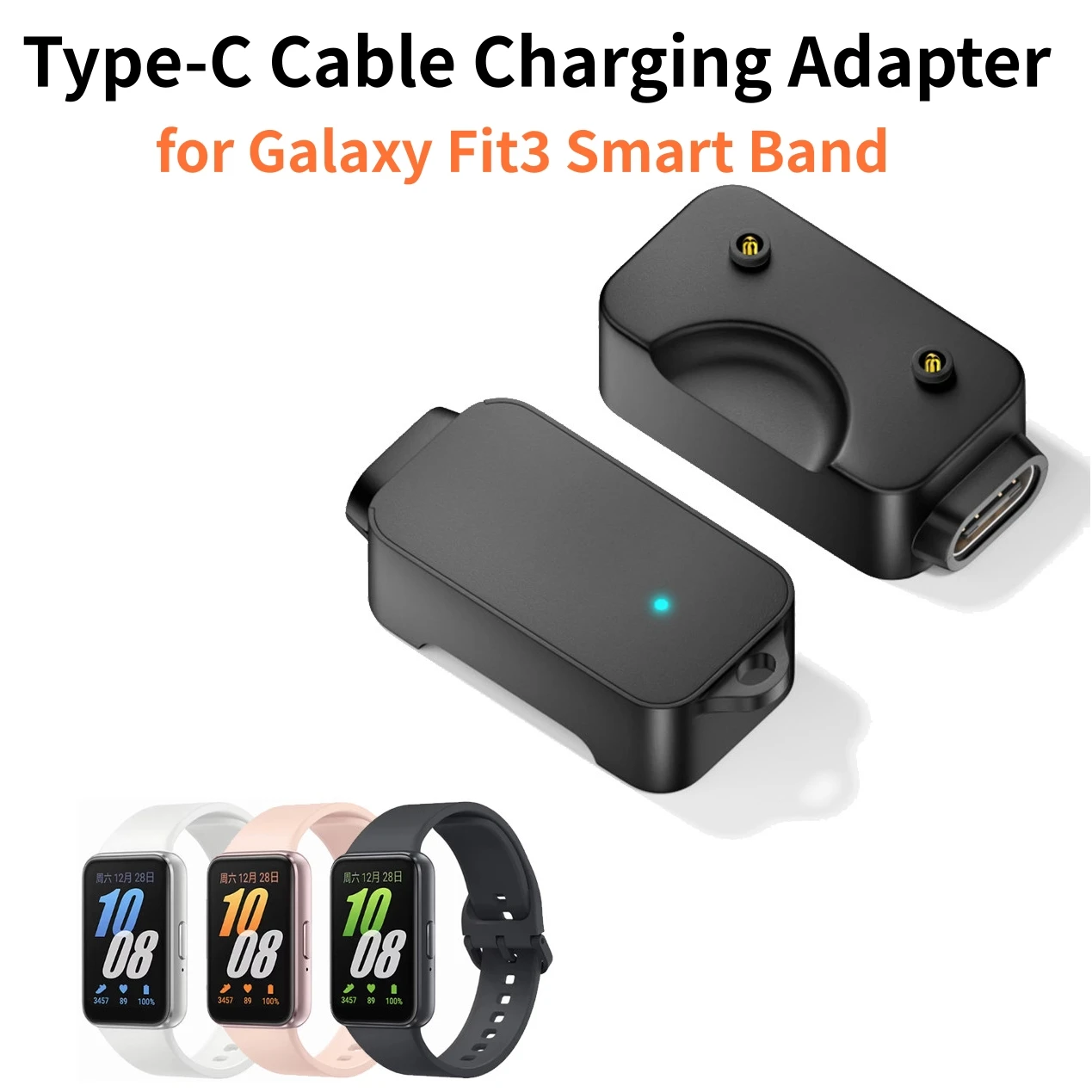 Portable USB Type-C Charging Dock For Samsung Galaxy Fit 3 Smart Band Replacement Accessories Charger Stand for Galaxy Fit3