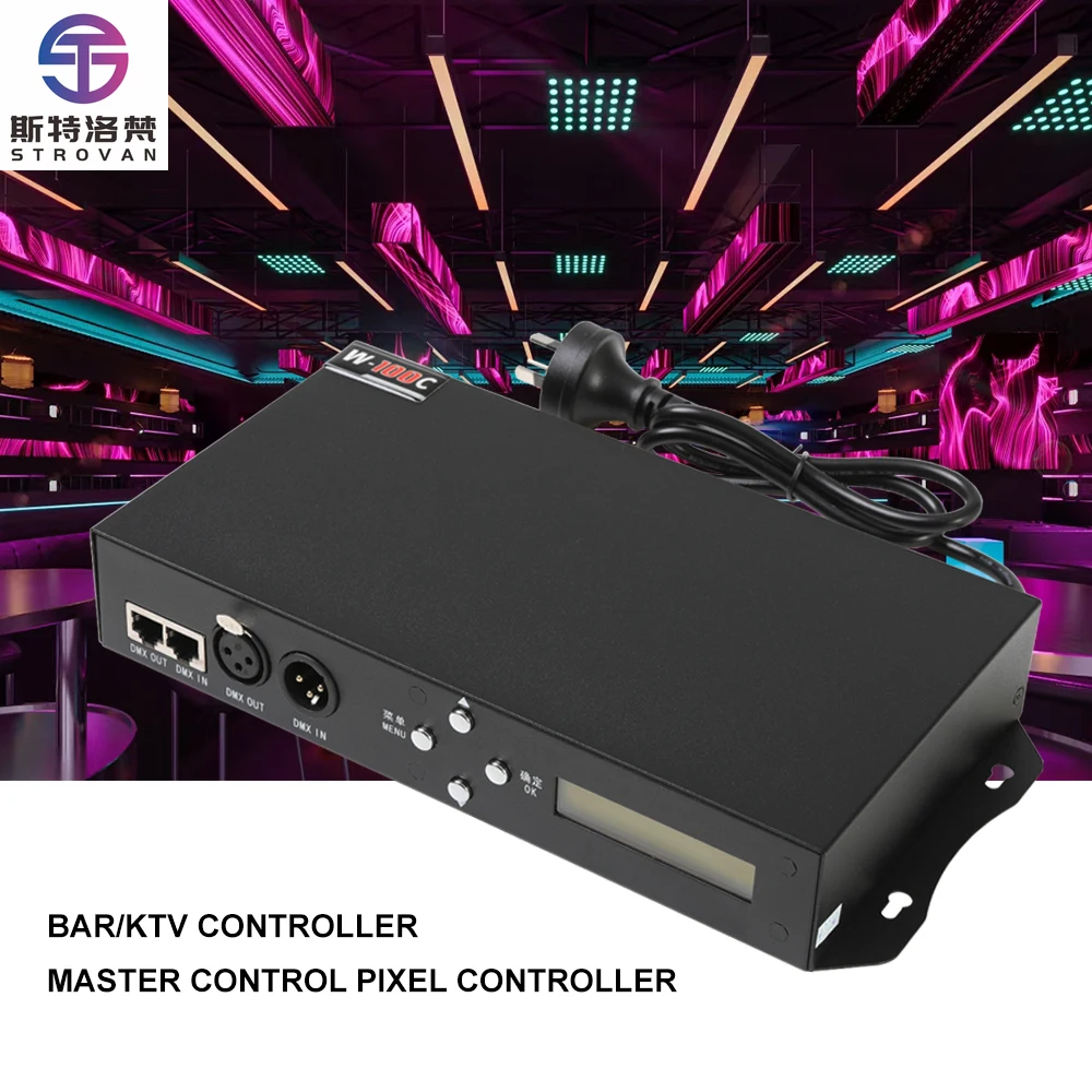 W-100C 8 Port DMX 512 Serial SPI signal RDM Decoder Master RGB LED Strip Light Constant Voltage Program Project Controller