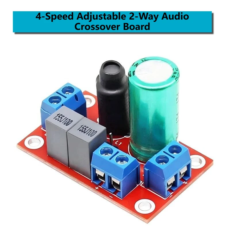 Audiophile 4-Step Adjustable 2-Way Crossover HiFi Speaker Treble Bass Frequency Divider Audio Filter