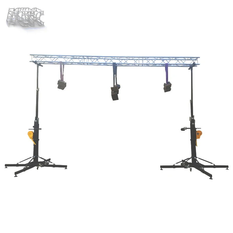Heavy Duty  Black Steel Adjustable Lights Tower Stand for Speaker Lights