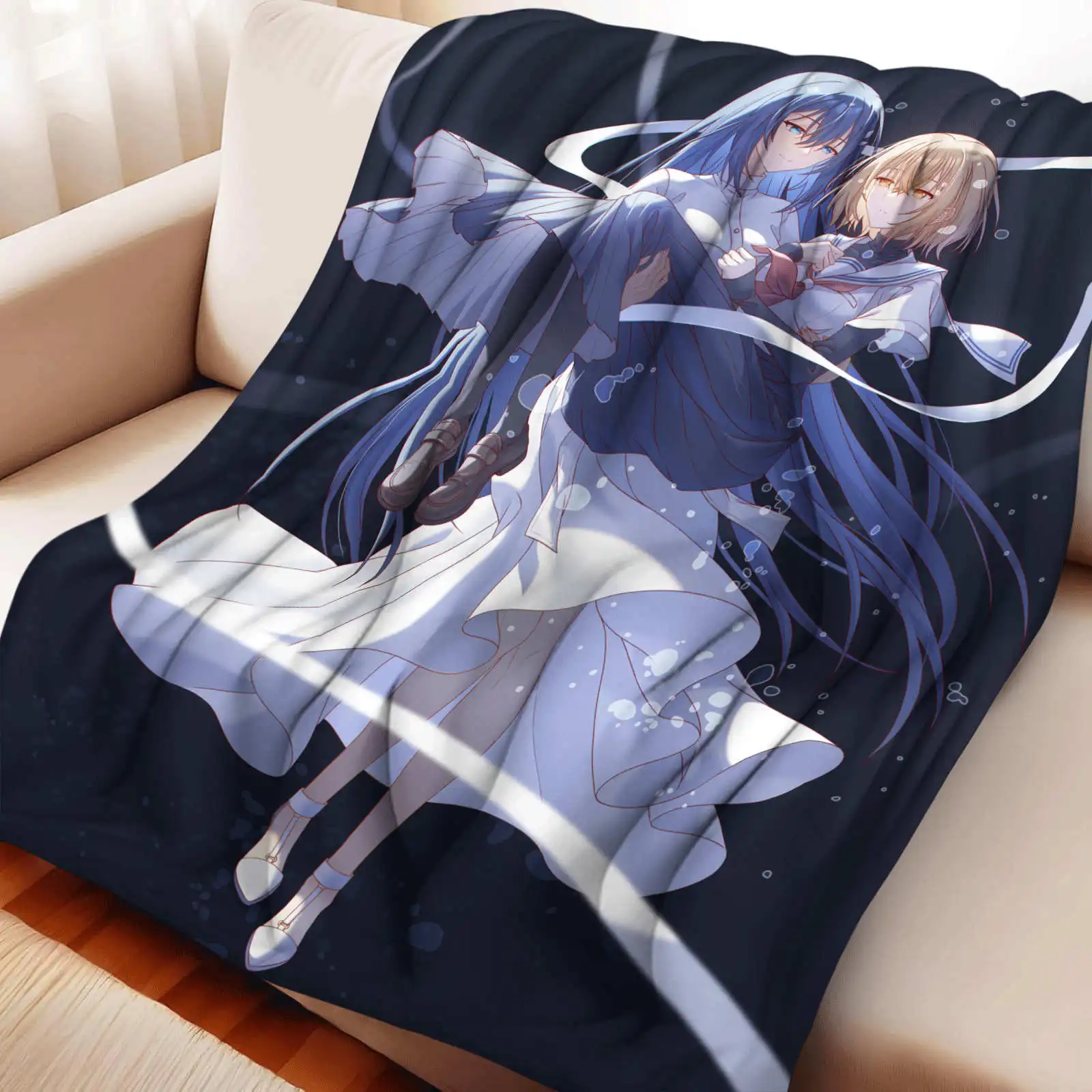 Flannel Throw Blanket for Home Decor Picnic Sofa Bed Cover The inhuman girl who drool over me Jinjiang Xili Theme