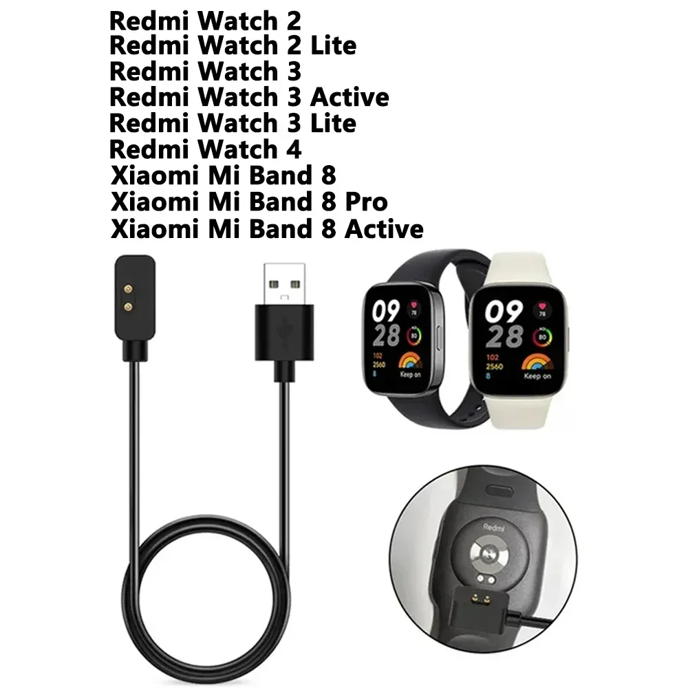 Fast Charging Cable For Redmi Watch 6 5 4/ 3 Active Lite/Redmi Band 2 Magnetic USB Charge for smart band 10 9 8 pro/active