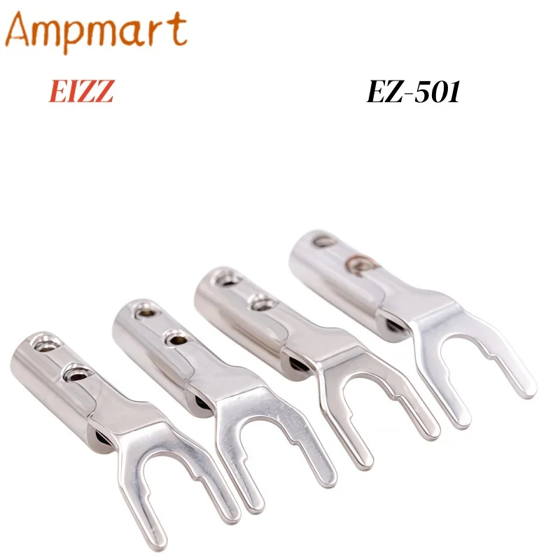 Non-Magnetic Pure Copper Y Spade Terminal Plug EZ-501/502 Solderless Design Low Distortion HiFi Audiophile Amp Wiring Connector