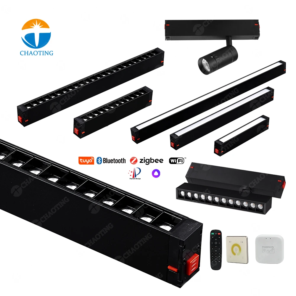 TuYa Smart Speaker Control Dimming Wallwasher Magnetic Track Light Track Disk Light Fixture Toya 3W Jewelry LED Track Spot Light