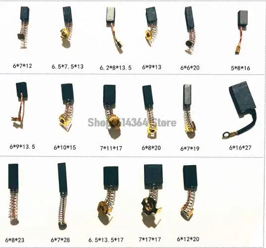 4pcs Carbon Brush for Angle Grinder, Hammer Drill, Demolition Hammer, Die Grinder, Sanding Machine 6mm 43A/44A/103A