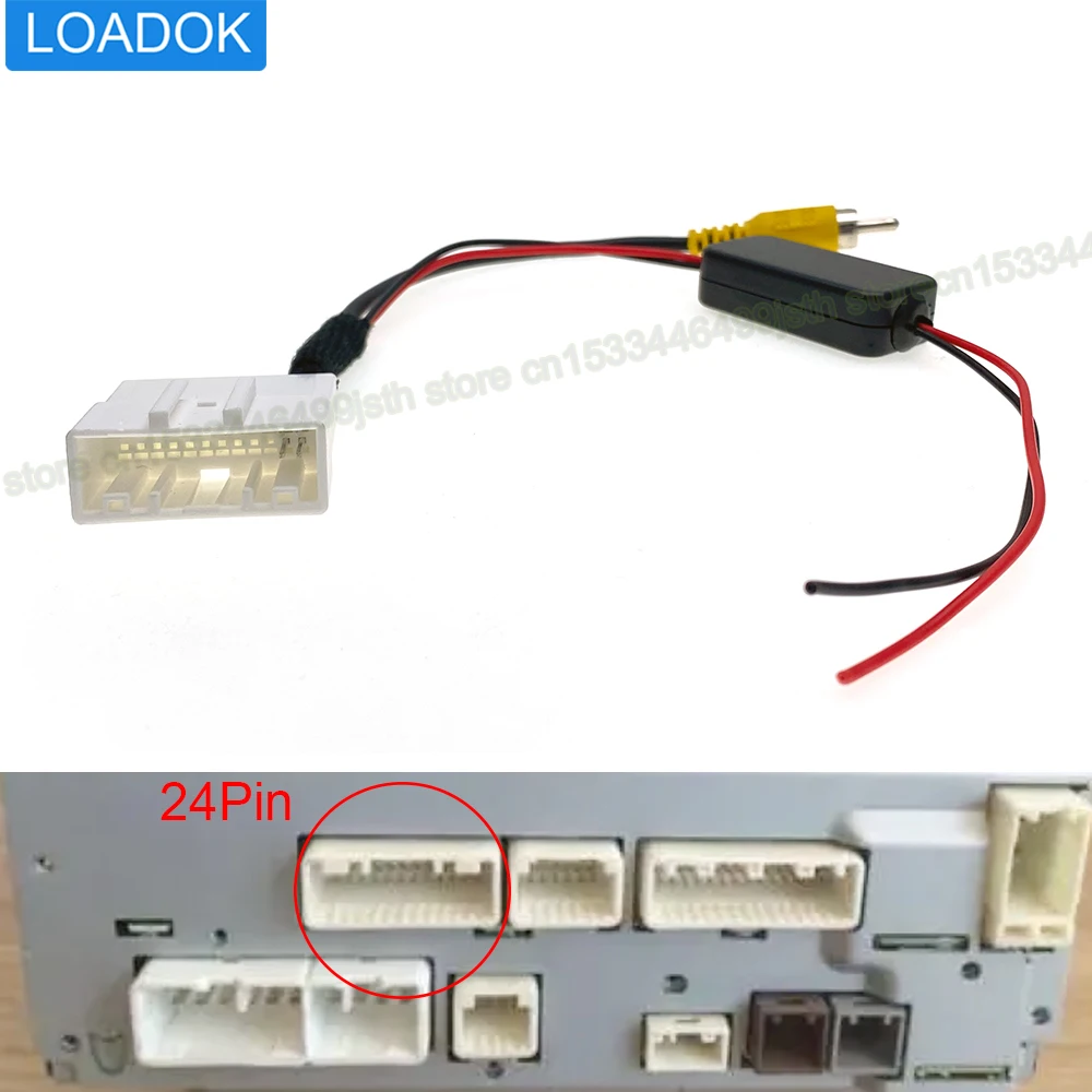 24 Pin Car Radio Camera Connector Reversing Harness Wire 12V to 6V GPS Head Unit Adapter Cable for Toyota RAV4 Kluger