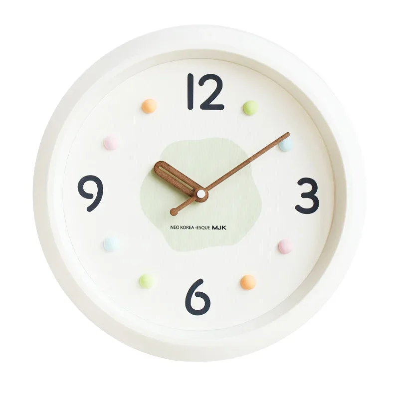 Modern Simple Wall Clock 12inch Cute Creamy Creative Clock Living Room Home Decoration Clock for Wall