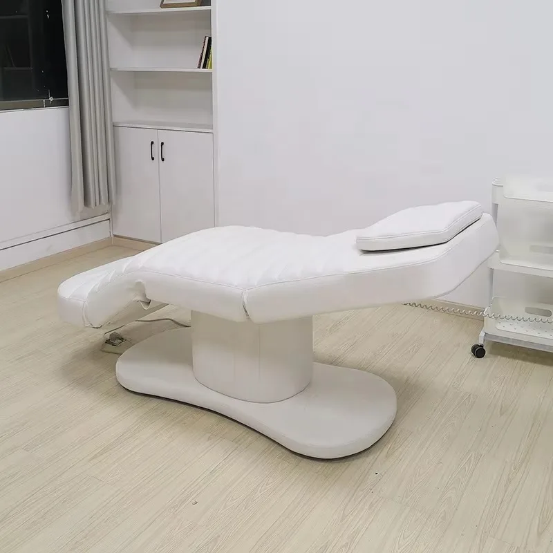 White Beauty Salon Furniture Leather Facial Spa Bed Electric Modern Massage Bed Massage Bed with 3 Motors Premium