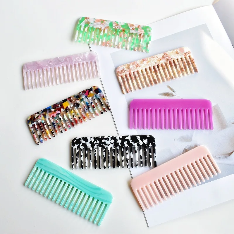 Acrylic Combs Travel Portable Hair Brush For Women Girl Men Anti-static Marbled Hair Comb Small Hairdressing Comb In Make Up Bag