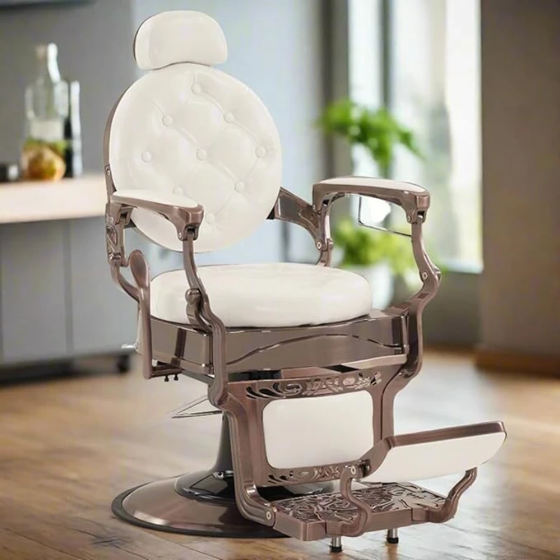 Hair Chair Retro Premium Barber Chair Eyebrow Trimming Beauty Lifting Adjustable Hair Salon