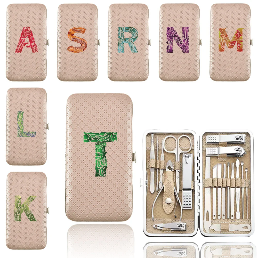 Premium Nail Grooming Set Durable Pedicure Manicure Kit with Storage Box Multi-functional Beauty Tools Kit Engrave Image Pattern